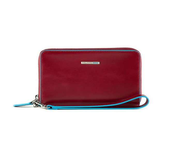 Piquadro Portefeuille pour femme en cuir rouge Blue Square - Accessoire de mode Piquadro Portefeuille pour femme en cuir rouge Blue Square - Accessoire de mode