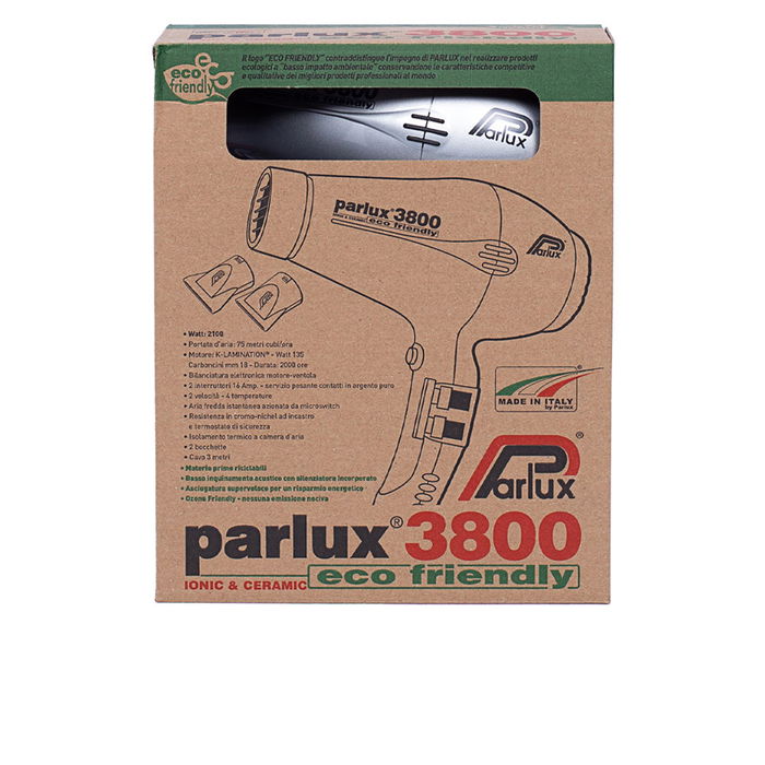 PARLUX 3800 ECOFRIENDLY secador #Plata 1 u - Sèche-cheveux ionique 2100W 75 m³/h - Technologie Ionic & Ceramic - Éco-friendly - 475g PARLUX 3800 ECOFRIENDLY secador #Plata 1 u - Sèche-cheveux ionique 2100W 75 m³/h - Technologie Ionic & Ceramic - Éco-friendly - 475g