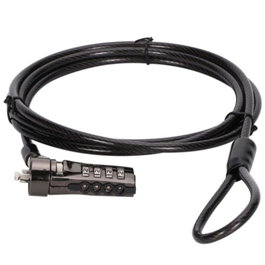 Conceptronic CUSTODIO01BS Câble de Sécurité Antivol à Combinaison 4 Chiffres pour Ordinateur Portable, 1,8 m, Noir