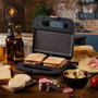 Ariete 1971/00 Sandwichera Breakfast - Plaques antiadhésives pour sandwichs, hotdogs, hamburgers et grillades, lumière indicatrice, poignée froide, couleur graphite