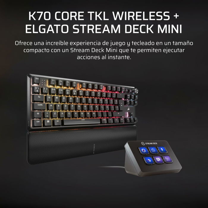 Clavier sans fil Corsair CH-914901E-ES Noir Espagnol Qwerty