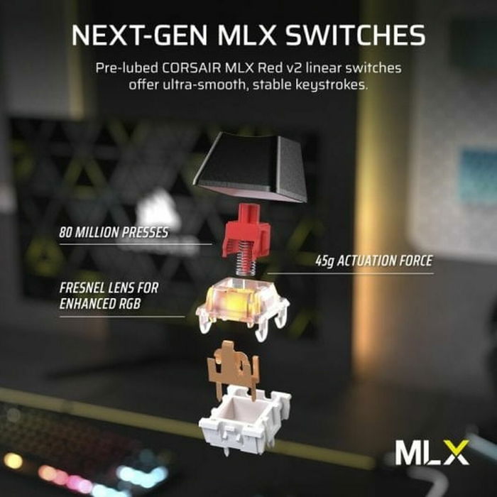 Clavier sans fil Corsair CH-914901E-ES Noir Espagnol Qwerty