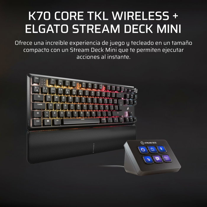 Clavier sans fil Corsair CH-914901E-ES Noir Espagnol Qwerty