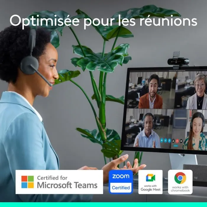 Logitech 960-001718 Webcam Brio 4K Ultra HD avec HDR, Champ de vision 90°, Autofocus, Microphones, Noir Logitech 960-001718 Webcam Brio 4K Ultra HD avec HDR, Champ de vision 90°, Autofocus, Microphones, Noir