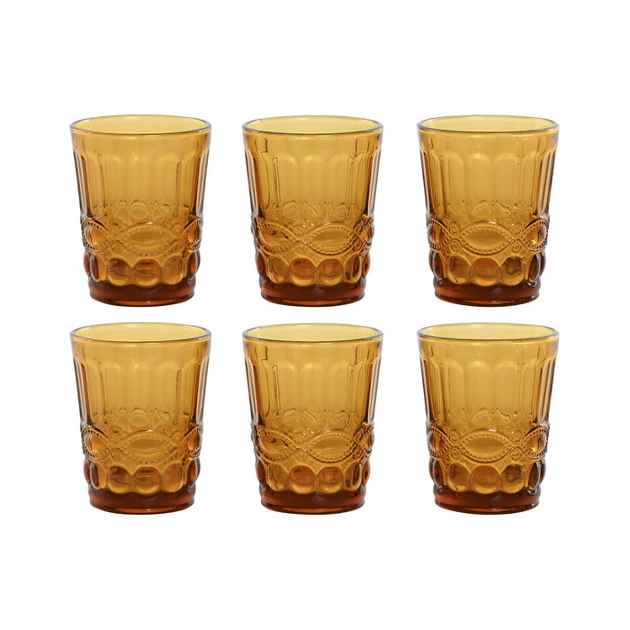Set de Verres Home ESPRIT Ambre Verre Avec relief 240 ml (6 Unités) Set de Verres Home ESPRIT Ambre Verre Avec relief 240 ml (6 Unités)