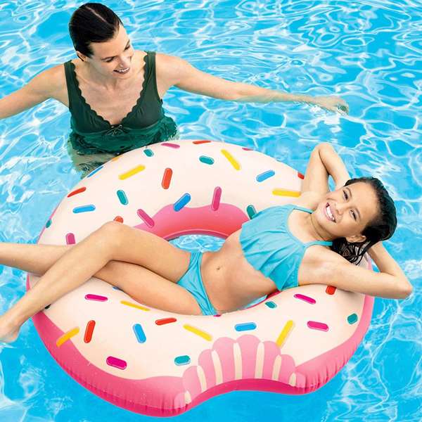 Intex Flotador Rueda Donut Rose 94 x 23 cm - Bouée Roulante, PVC, Pour Enfants de + 9 Ans, Modèle Surti