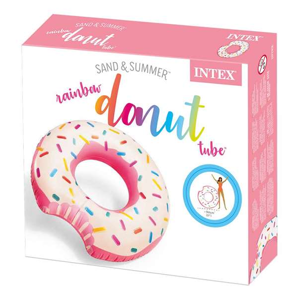 Intex Flotador Rueda Donut Rose 94 x 23 cm - Bouée Roulante, PVC, Pour Enfants de + 9 Ans, Modèle Surti