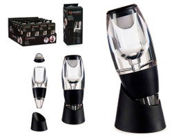 Kinvara Oxigeneador de vin noir et transparent 18,6 x 7 x 6 cm plastique métal (Set de 24)