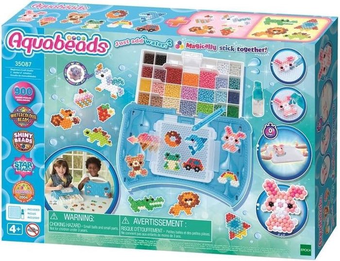 Aquabeads L'atelier d'initiation avec mallette et 900 perles multicolores