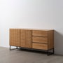 BigBuy Home Buffet MARIGNI Noir Naturel Fer Bois MDF