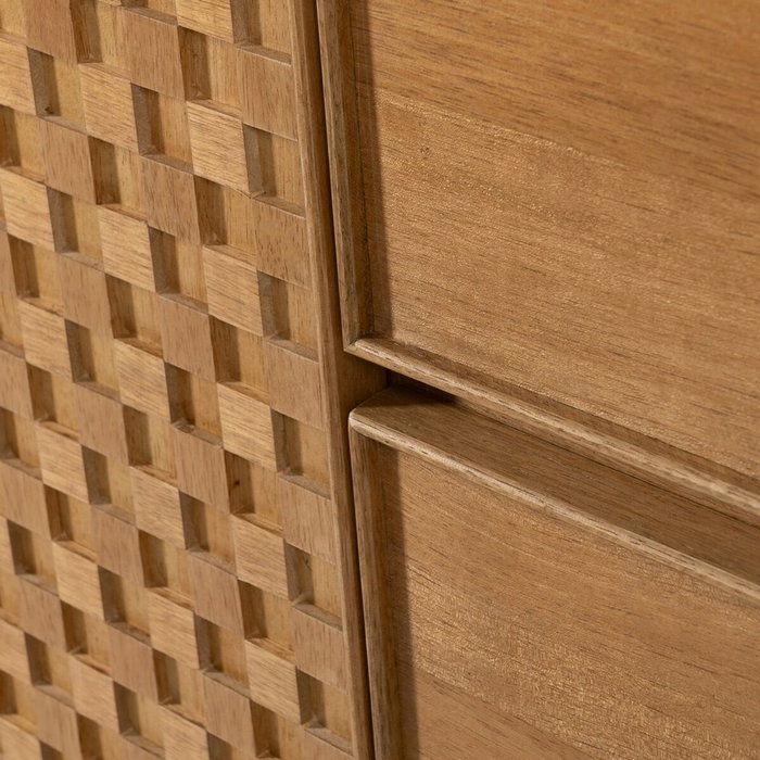 BigBuy Home Buffet MARIGNI Noir Naturel Fer Bois MDF
