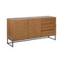 BigBuy Home Buffet MARIGNI Noir Naturel Fer Bois MDF