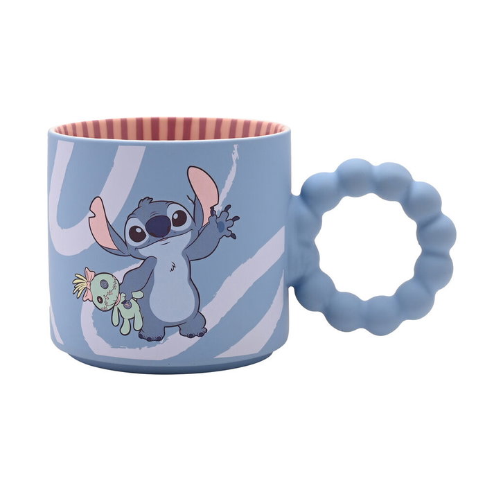 WIDDOP & CO Tasse en céramique Stitch Disney avec boîte cadeau et poignée originale personnage - Mug bleu design