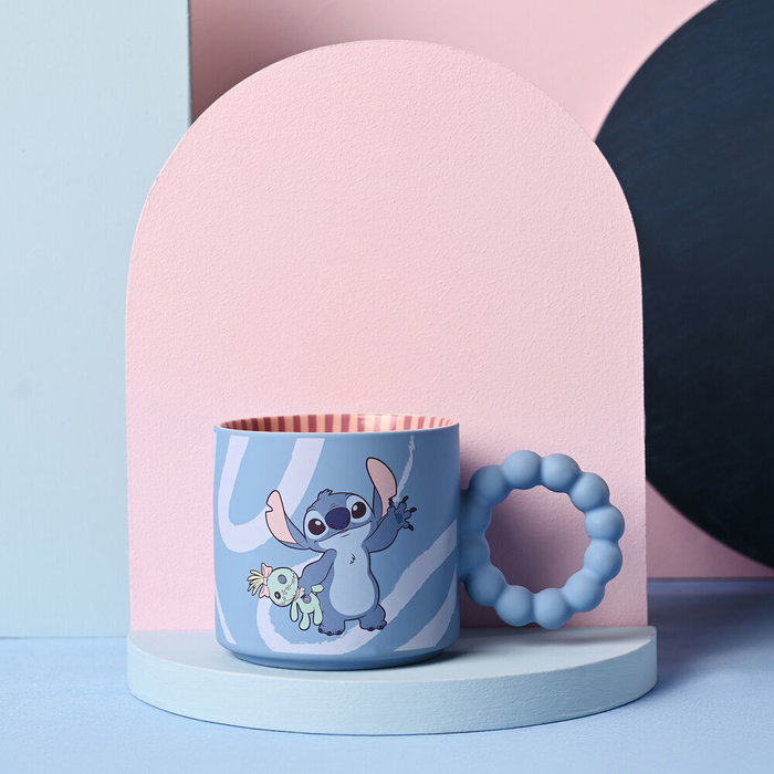 WIDDOP & CO Tasse en céramique Stitch Disney avec boîte cadeau et poignée originale personnage - Mug bleu design