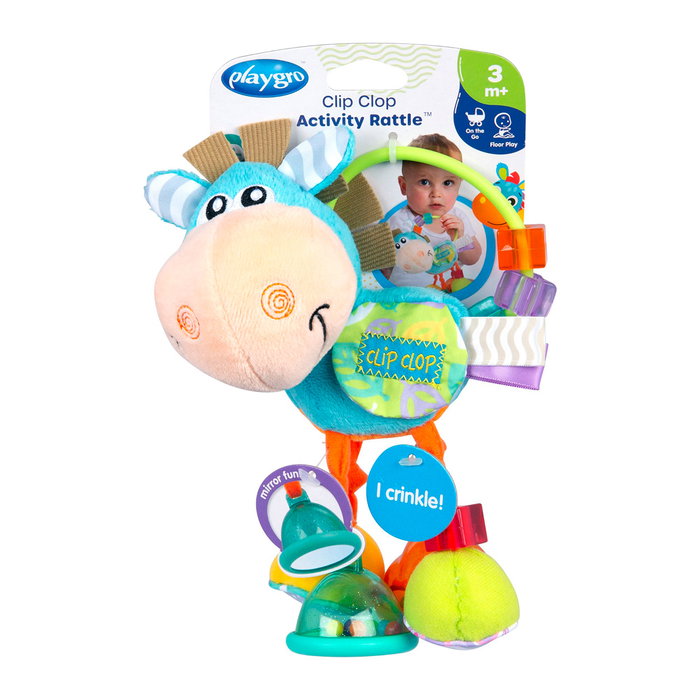 Playgro Sonajero Interactif Clip Clop 0188462 Hochet Bébé Multi-langues 3+ Mois