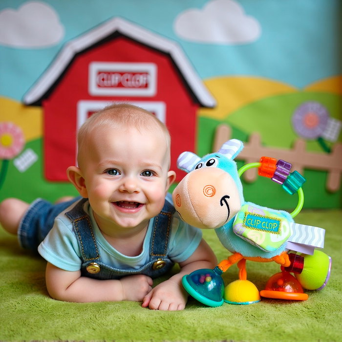 Playgro Sonajero Interactif Clip Clop 0188462 Hochet Bébé Multi-langues 3+ Mois