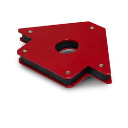 Stayer Équerre magnétique 45° 90° 135° pour soudure, supporte jusqu'à 25 kg, 3 côtés 9 cm / 3 cm, trou Ø28 mm