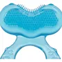 Nuby Anneau de Dentition Teethe-eez en Silicone Texture pour Bébé dès 3 Mois, Bleu, Stimule Gencives et Langue, Étui de Transport Inclus