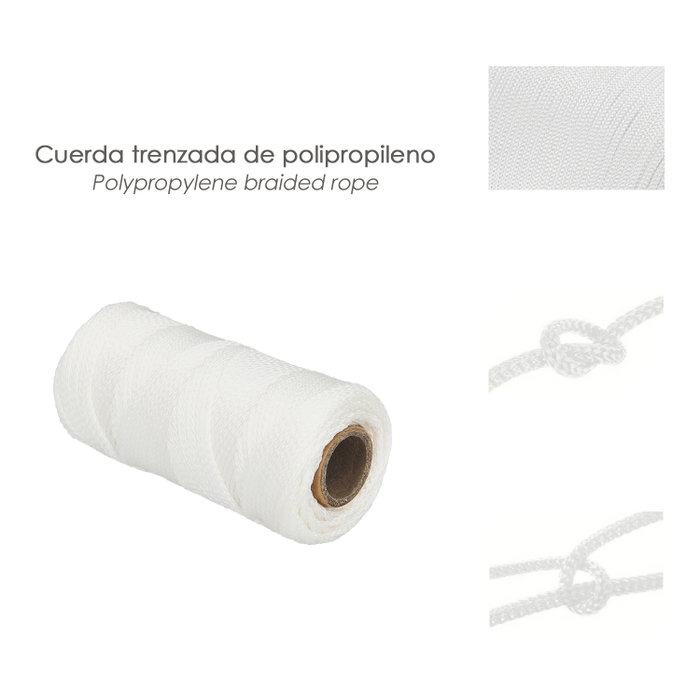 WOLFPACK LINEA PROFESIONAL Corde tressée polypropylène blanche (50 m)