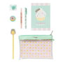 ERIK - Set de Papeterie Foodie Collection Pusheen, avec Etui, Carnet A5, Stylo, Souris, Crayon, Surligneur et 8 Trombones