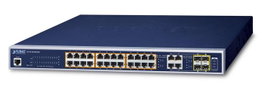 Planet GS-4210-24PL4C Commutateur géré 24 ports 10/100/1000T 802.3at PoE+ avec 4 ports combo Gigabit TP/SFP (Budget PoE 440W)