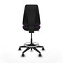 Tabouret Taburete Elche Contact permament de base Tissu Pourpre Base pyramidale noire Sans accoudoirs Sans appui-tête Roulettes 65mm nylon