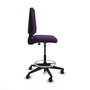 Tabouret Taburete Elche Contact permament de base Tissu Pourpre Base pyramidale noire Sans accoudoirs Sans appui-tête Roulettes 65mm nylon