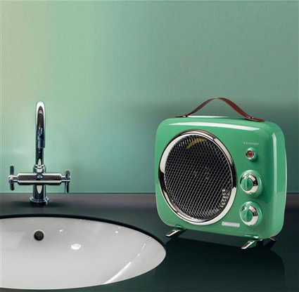 Ariete 808/04 Radiateur soufflant vintage vert - Chauffage d'appoint et ventilateur froid avec thermostat réglable