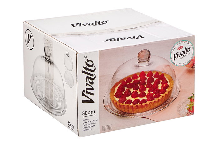 VIVALTO Tartera con tapa 30cm Transparente VIVALTO Tartera con tapa 30cm Transparente