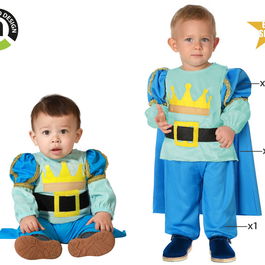 Déguisement Prince Bleu pour Garçon Bébé 24 Mois - Cape, T-shirt et Pantalon en Polyester