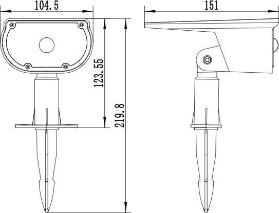 Galix G2603 - Spot solaire à planter ou à appliquer murale, détecteur de présence 3m, 300 lumens, 3 modes, 18650 Lithium Galix G2603 - Spot solaire à planter ou à appliquer murale, détecteur de présence 3m, 300 lumens, 3 modes, 18650 Lithium