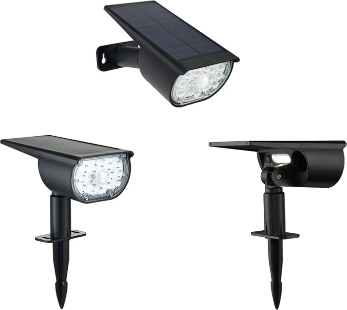 Galix G2603 - Spot solaire à planter ou à appliquer murale, détecteur de présence 3m, 300 lumens, 3 modes, 18650 Lithium Galix G2603 - Spot solaire à planter ou à appliquer murale, détecteur de présence 3m, 300 lumens, 3 modes, 18650 Lithium
