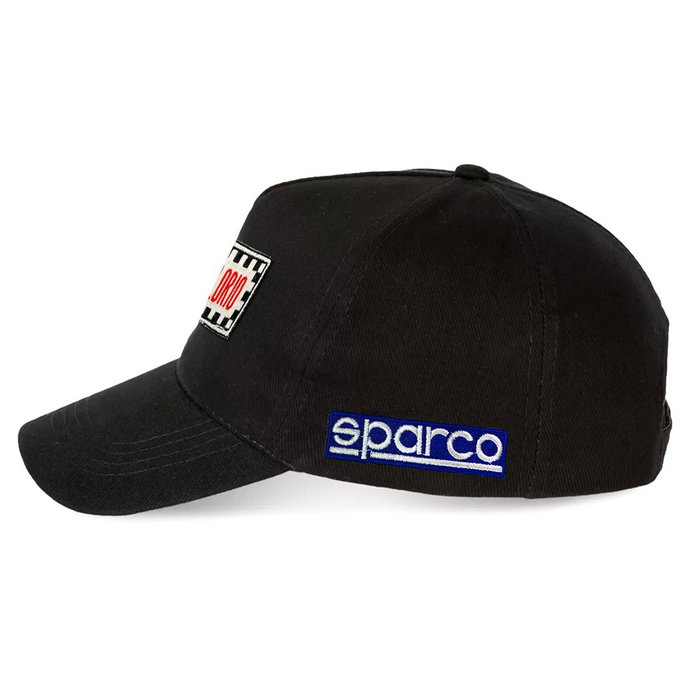 Sparco Gorra Targa Florio Noir S013043TF Casquette Coton 5 Panneaux Snapback PVC
