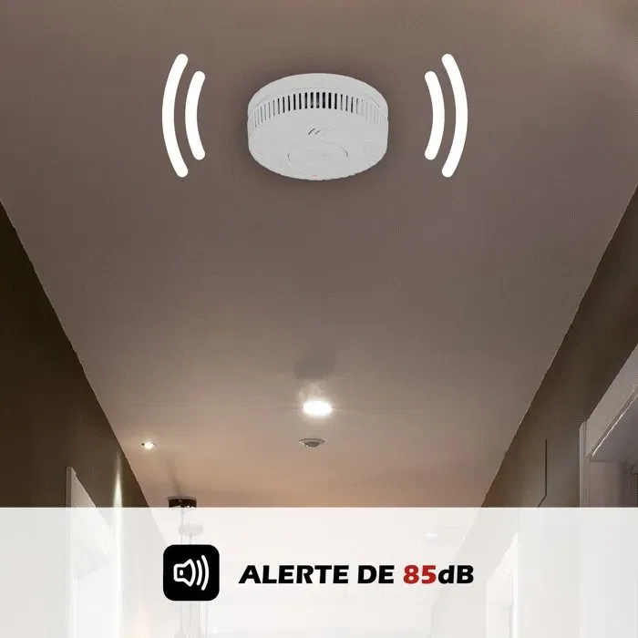 Kyf Détecteur de fumée WiFi avec pile 10 ans scellée et certification CE