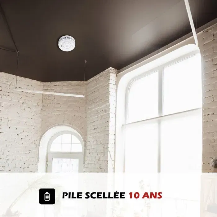 Kyf Détecteur de fumée WiFi avec pile 10 ans scellée et certification CE