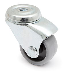 Q&Q Rueda Giratoria Roda A/Plast.Gris Ø25 Tp Zincado Roue de meuble pivotante en plastique gris Ø25mm finition zinguée