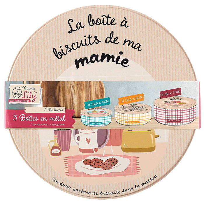 Lily Cook Jeu de 3 boîtes en métal PLEIN SOLEIL