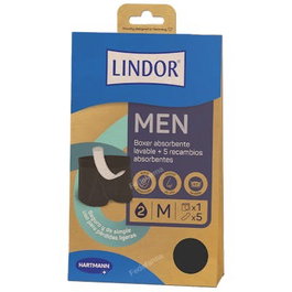 Lindor Boxer absorbant lavable pour hommes Taille M avec 5 recharges