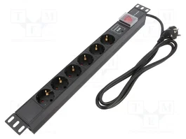 QOLTEC Bloc multiprise parafoudre 6 prises Schuko noir