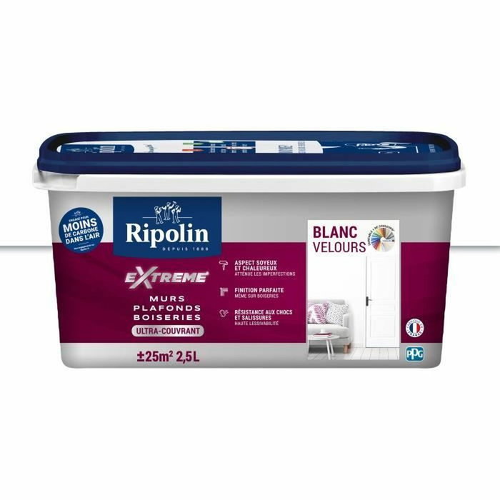 Ripolin Peinture Extreme murs et plafonds, Velours Blanc, 2,5 L