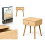 GIFTDECOR Mesita Auxiliar Cajon Naturel