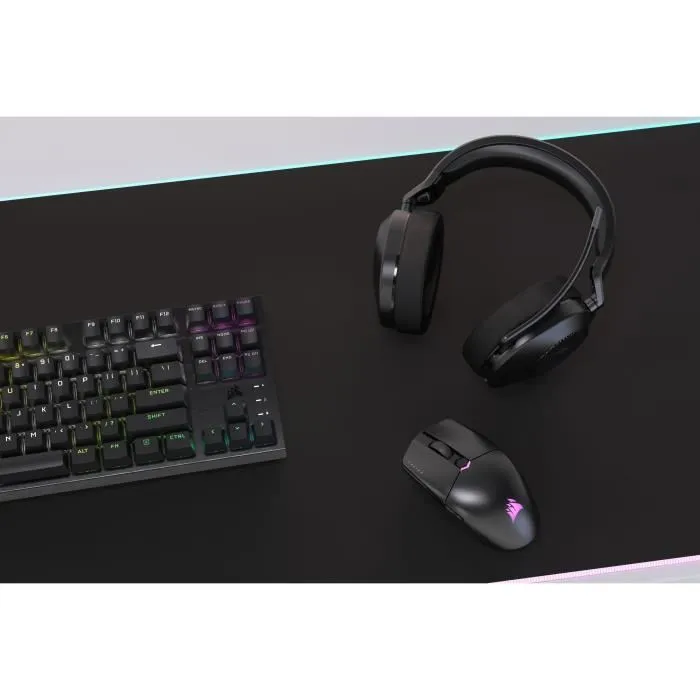 Corsair HS65 Wireless V2 Casque Gaming Sans Fil Carbone, Dolby Audio 7.1, Bluetooth, PC, Mac, PS5