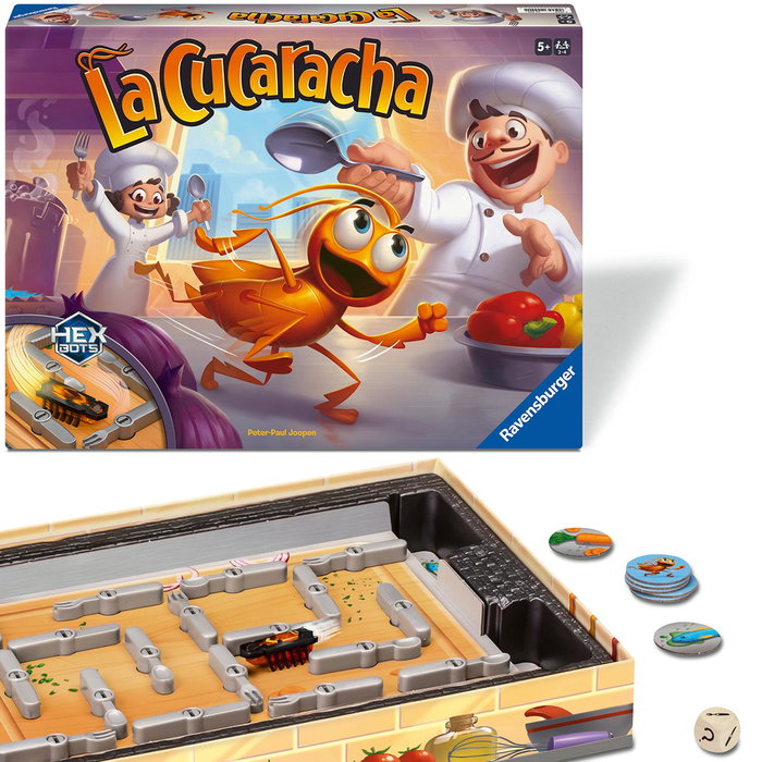 Ravensburger Jeu de société La Cucaracha Refresh 22440 Hex Bots Nano, Jeu d'action et de réflexion pour enfants dès 5 ans