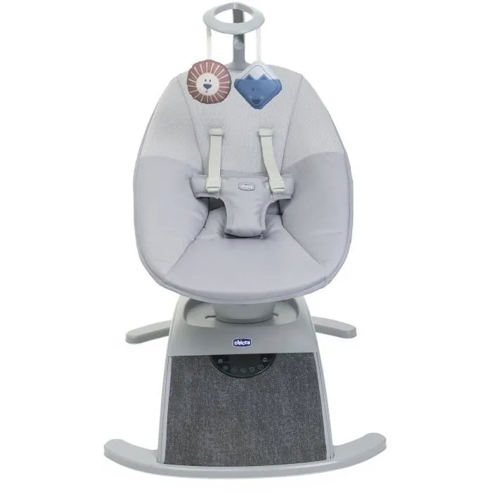 Chicco Comfy Wave Balancelle Électronique pour Bébé - Gris - 61 x 75 x 61 cm - 8 Mouvements, 15 Mélodies, Tissu 3D Respirant, Barre de Jeu Amovible