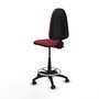 Tabouret Aýna taburete Contact permament de base Tissu Bordeaux Structure polyamide noire Sans accoudoirs Sans appui-tête Roulettes pour moquette