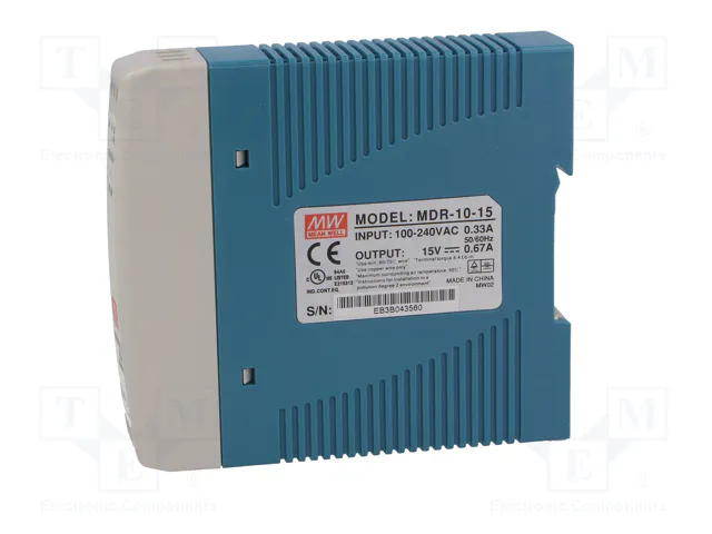MEAN WELL MDR-10-15 Alimentation à impulsions 10W 15VDC MEAN WELL MDR-10-15 Alimentation à impulsions 10W 15VDC