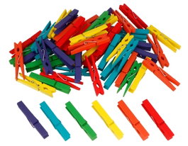 Innspiro Lot de 60 pinces en bois multicolores 72x10mm
