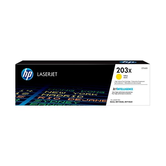 HP Toner Original LaserJet 203X Jaune CF542X Haute Capacité pour Imprimante HP LaserJet Pro HP Toner Original LaserJet 203X Jaune CF542X Haute Capacité pour Imprimante HP LaserJet Pro