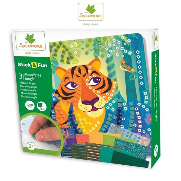Darpeje Mosaico jungla - Jeu de mosaïques avec motif jungle pour enfants à partir de 36 mois - Multilingue (français, anglais, néerlandais, espagnol, italien, allemand) Darpeje Mosaico jungla - Jeu de mosaïques avec motif jungle pour enfants à partir de 36 mois - Multilingue (français, anglais, néerlandais, espagnol, italien, allemand)