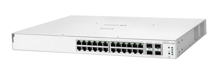 Aruba Instant On 1930 Commutateur réseau 24 ports Gigabit PoE+ Classe 4, 4 ports SFP+ 10G, 370W pour petite entreprise (JL683A)